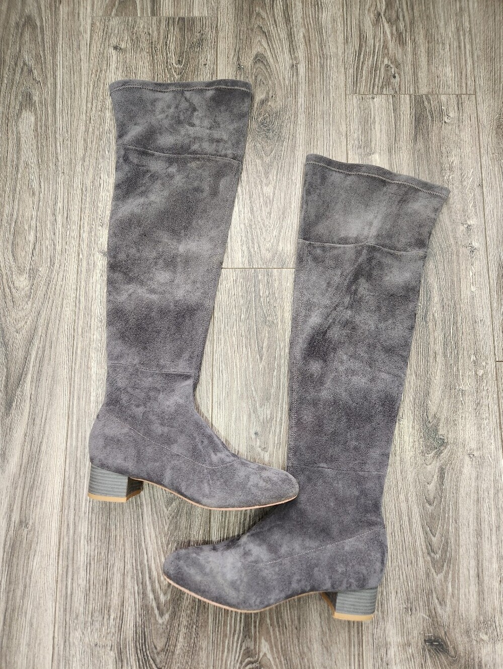 Anthropologie Gray Suede Over The Knee Boots Size 9M